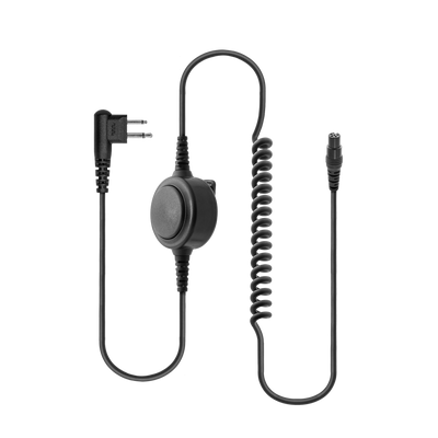 Detachable Coil Cable with Inline PTT for HS1, HS3, HS5, HS7 and HS9, David Clark Pinout
