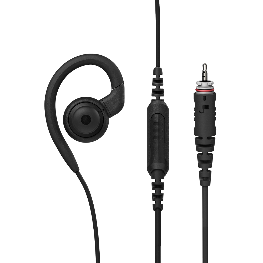 Motorola PMLN8125 CPLe short Swivel G-Hook Earpiece With In-Line Mic and PTT