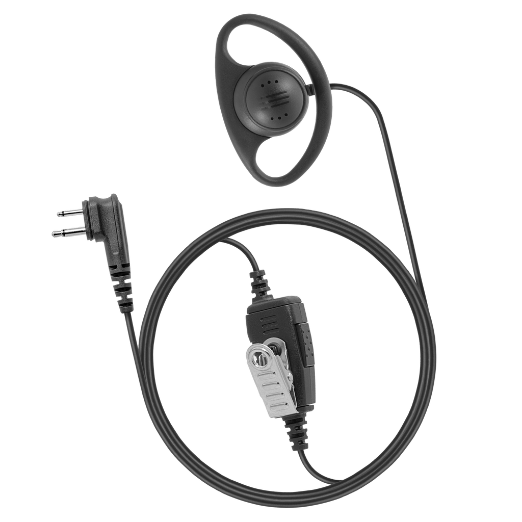 DR1WR Retail D-Ring Earpiece with Coiled Lower Cable