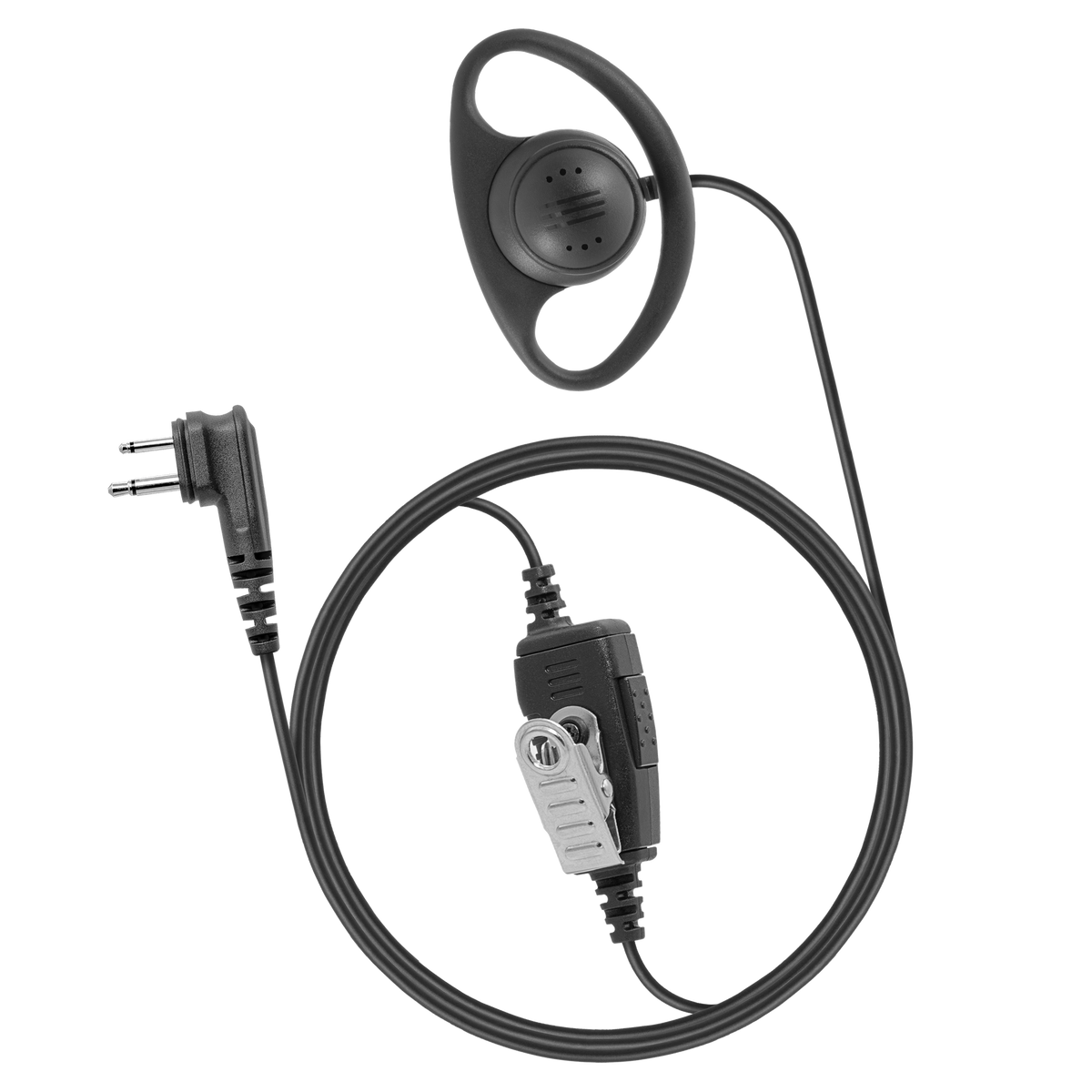 DR1WR Retail D-Ring Earpiece with Coiled Lower Cable