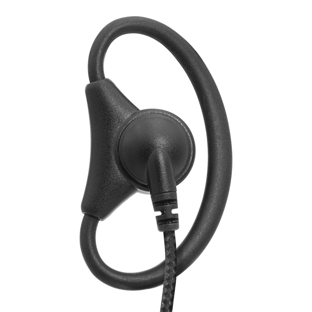 1-Wire Braided Adjustable D-Ring Earpiece with Inline PTT and Mic