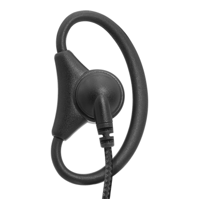 1-Wire Braided Adjustable D-Ring Earpiece with Inline PTT and Mic