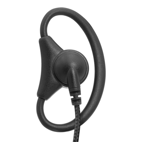 1-Wire Braided Adjustable D-Ring Earpiece with Inline PTT and Mic