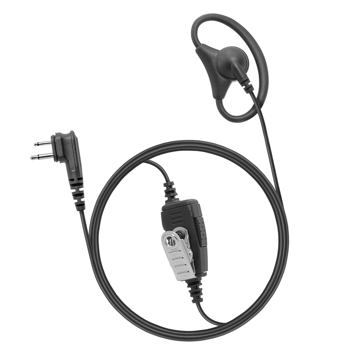 DRA1WR Retail Adjustable D-Ring Earpiece with Coiled Lower Cable
