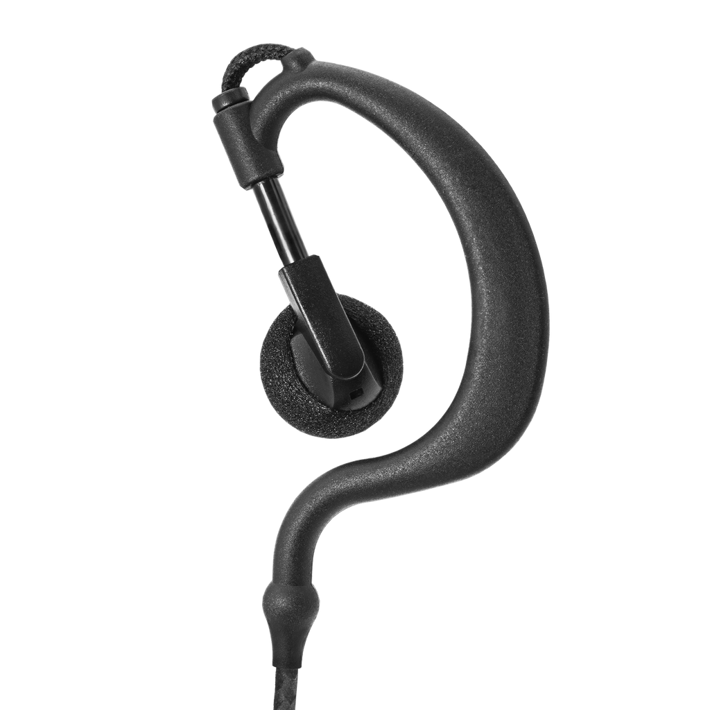 2-Wire Braided Ear Hook Earpiece with Noise-Canceling Mic