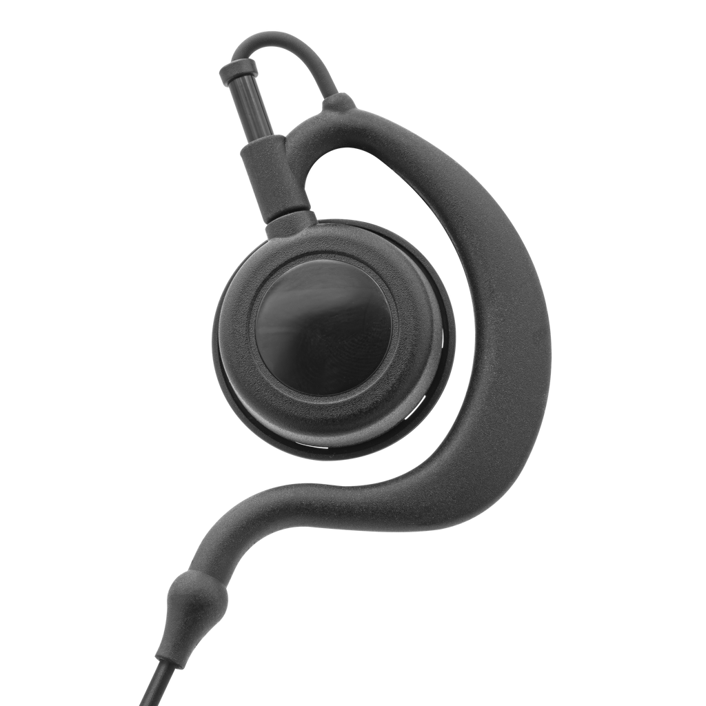 1-Wire Large-Speaker Ear Hook Earpiece with Inline PTT and Mic