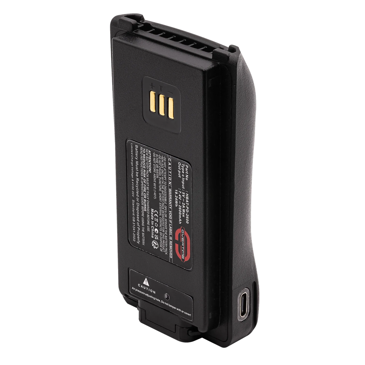 2600mAh USB-C Li-Ion Replacement Battery for Hytera PD7 Radios