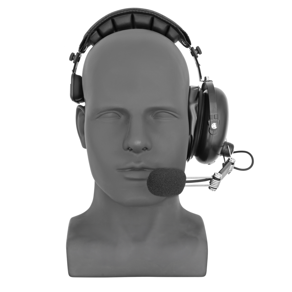 HS1 Over-the-Head Single-Muff Headset with Noise-Canceling Boom Mic