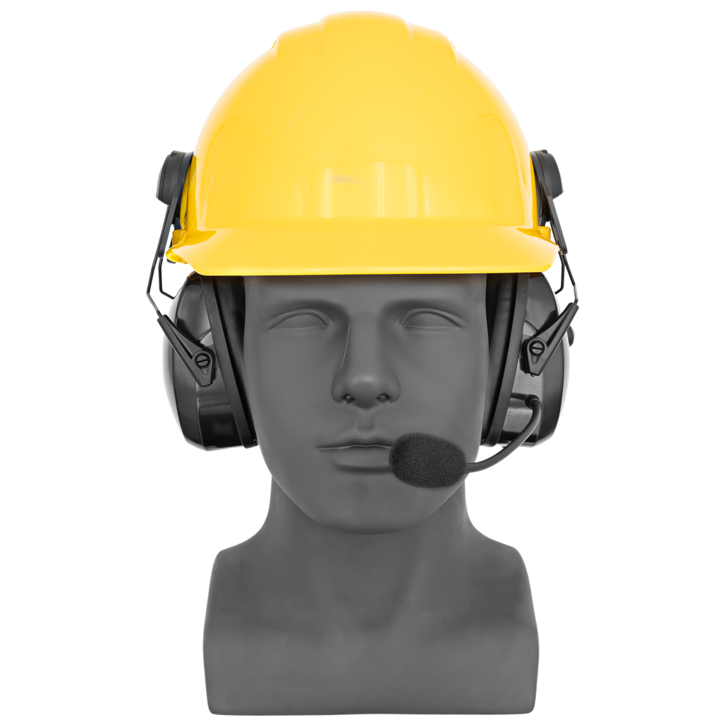 HS2 Hard-Hat Dual-Muff Headset with PTT and Noise-Canceling Boom Mic