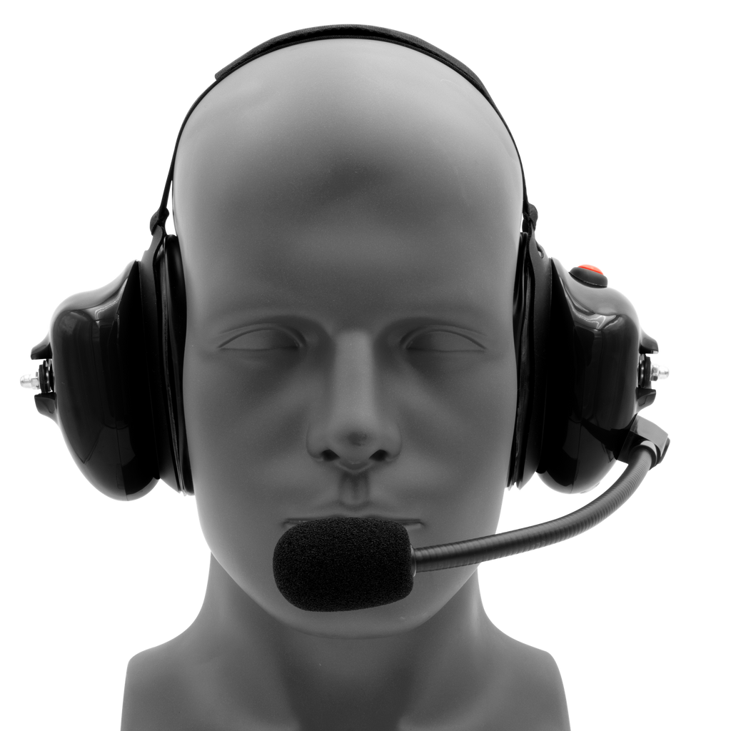 HS4 Behind-the-Head Dual-Muff Headset with PTT and Boom Mic