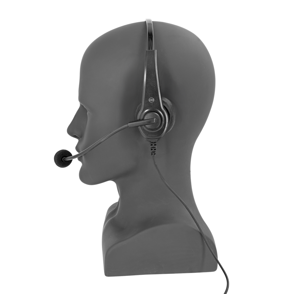 HSD Lightweight Dual-Muff Headset with Boom Mic and Inline PTT