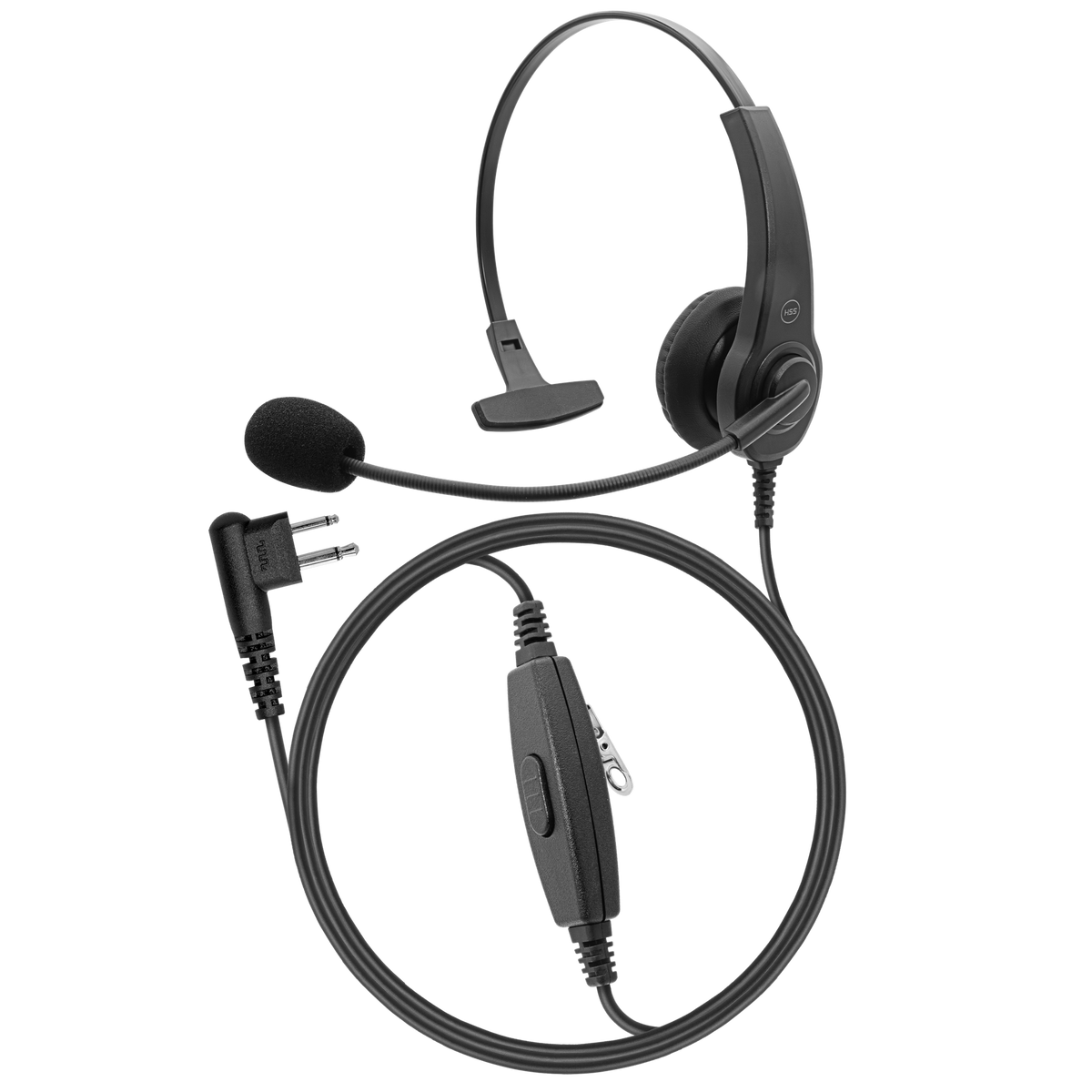 HSS Lightweight Single-Muff Headset with Boom Mic and Inline PTT