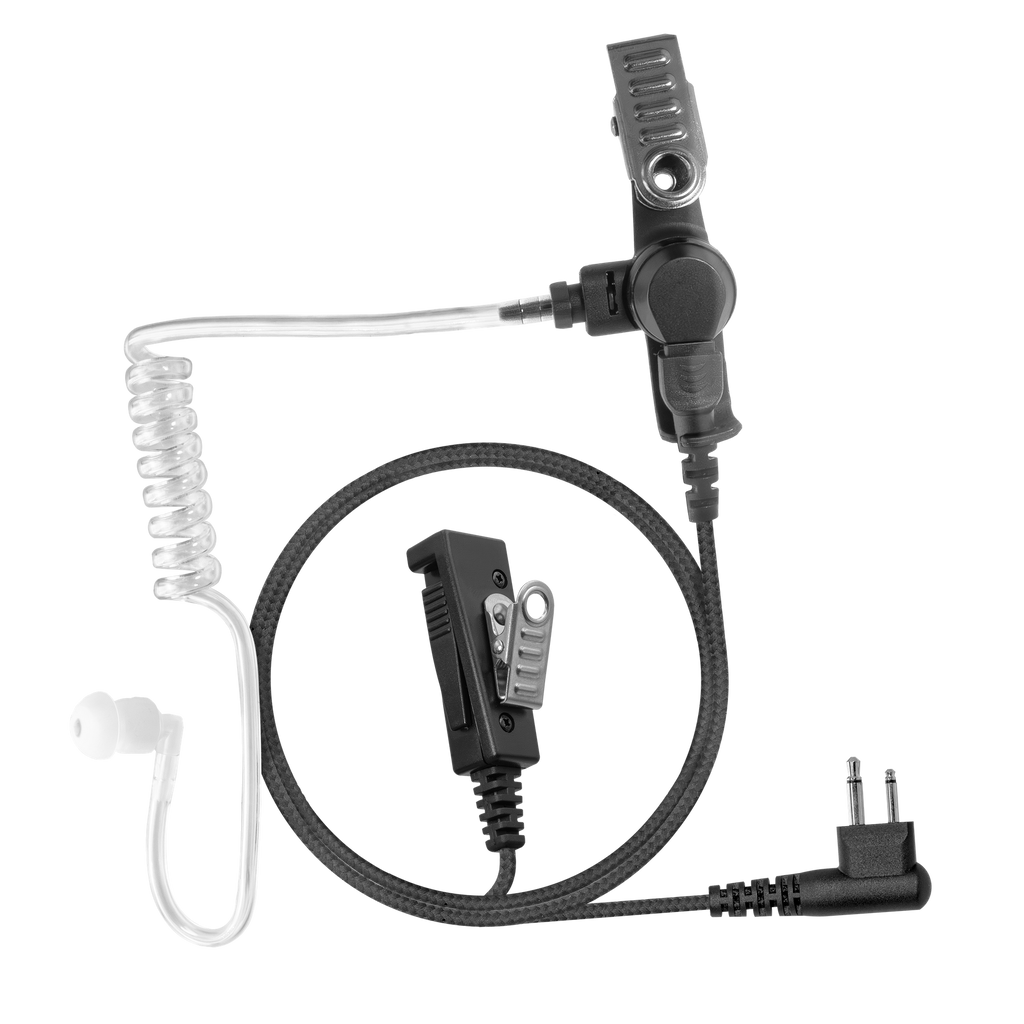 2-Wire Braided Acoustic Tube Earpiece with Noise-Canceling Mic