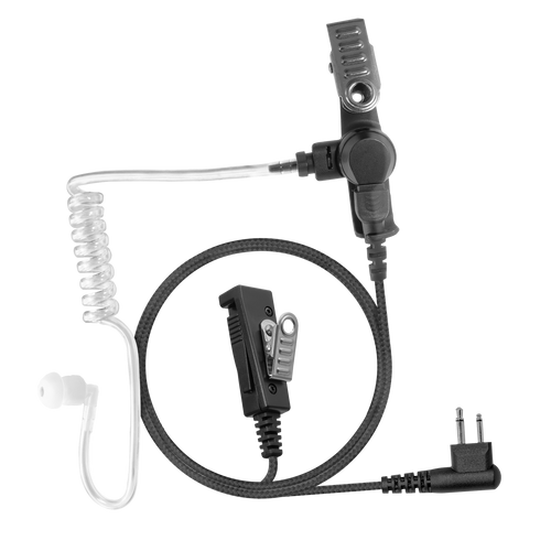 2-Wire Braided Acoustic Tube Earpiece with Noise-Canceling Mic