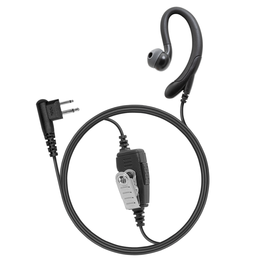 1-Wire C-Ring Earpiece with Inline PTT and Mic