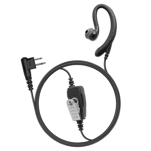 1-Wire C-Ring Earpiece with Inline PTT and Mic