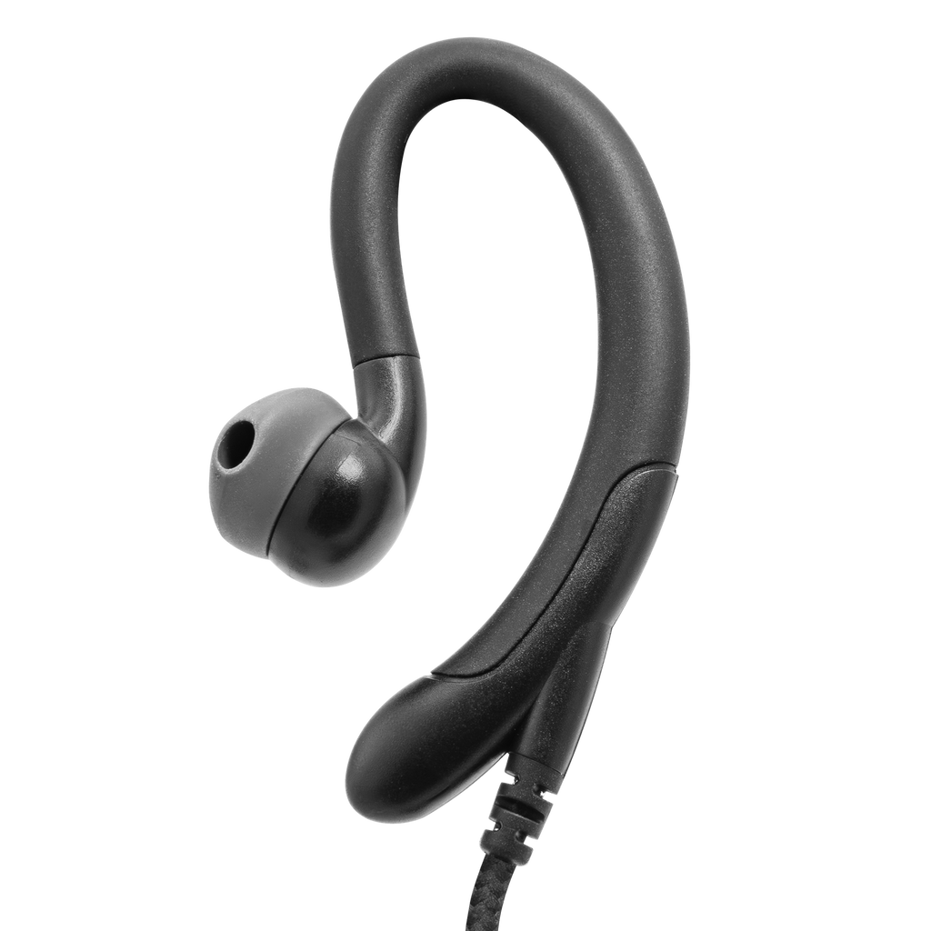 CR+1W Braided C-Ring Earpiece with Inline PTT and Mic