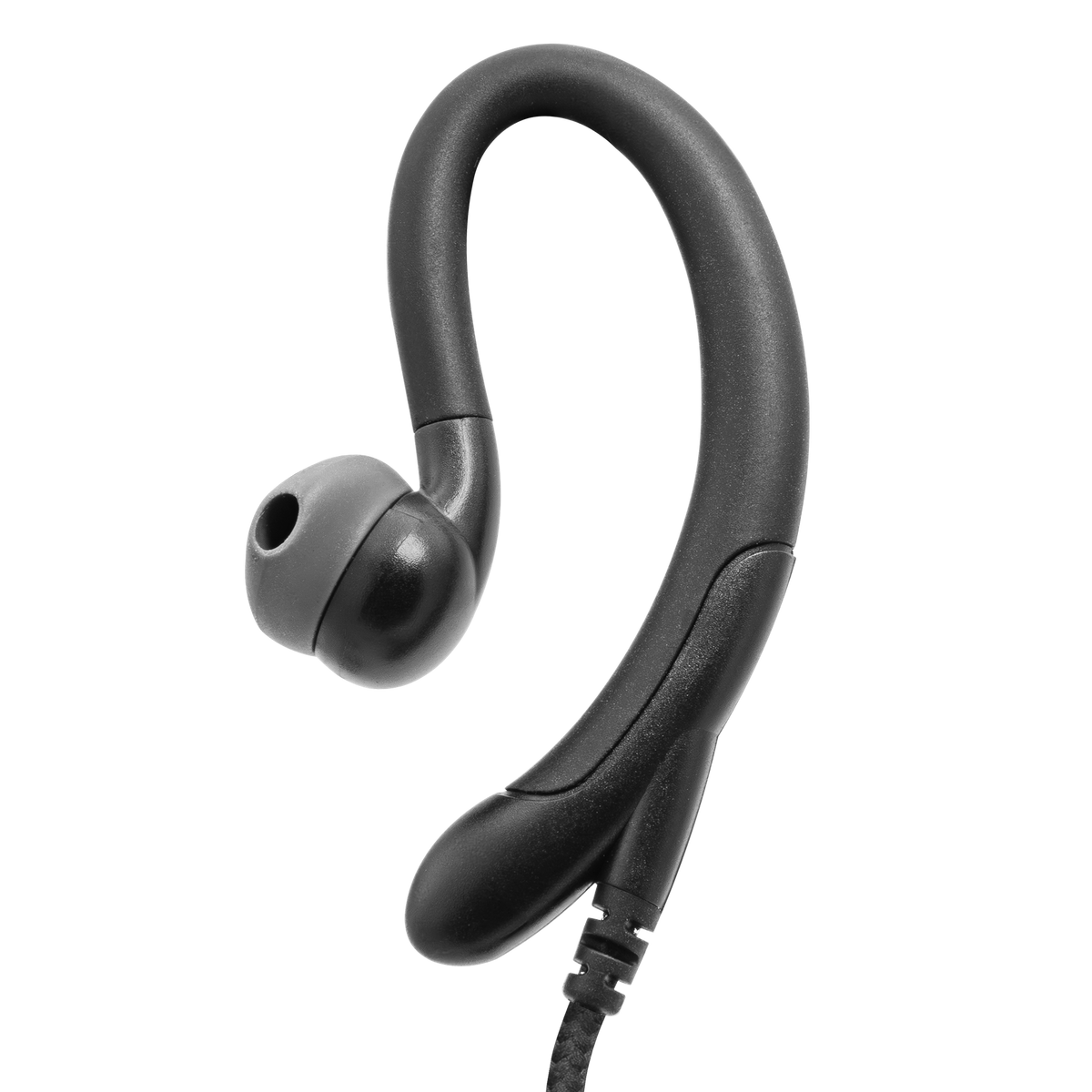 CR+1W Braided C-Ring Earpiece with Inline PTT and Mic