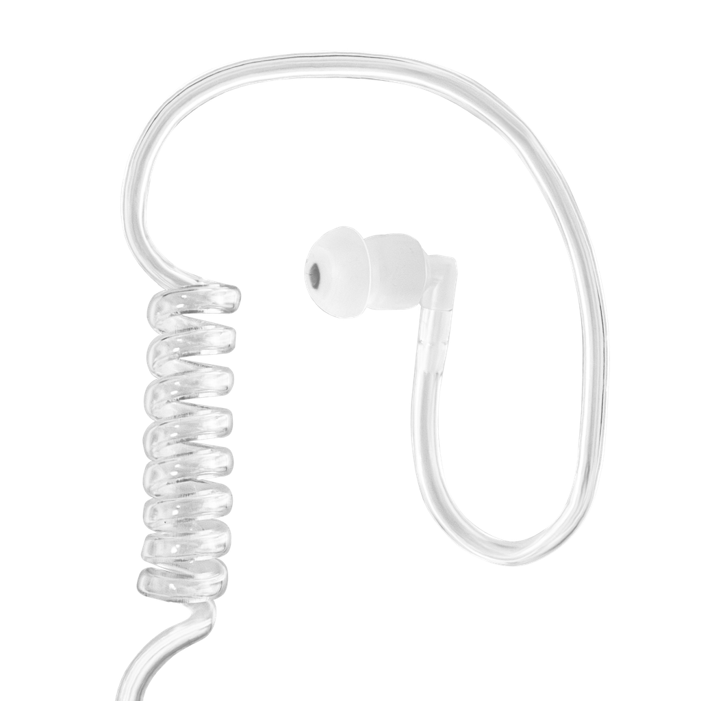 1-Wire Acoustic Tube Earpiece with Inline PTT and Mic