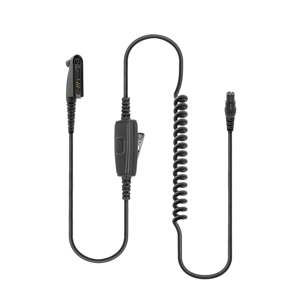 Wireless-Capable Headset Coil Cable with Inline PTT