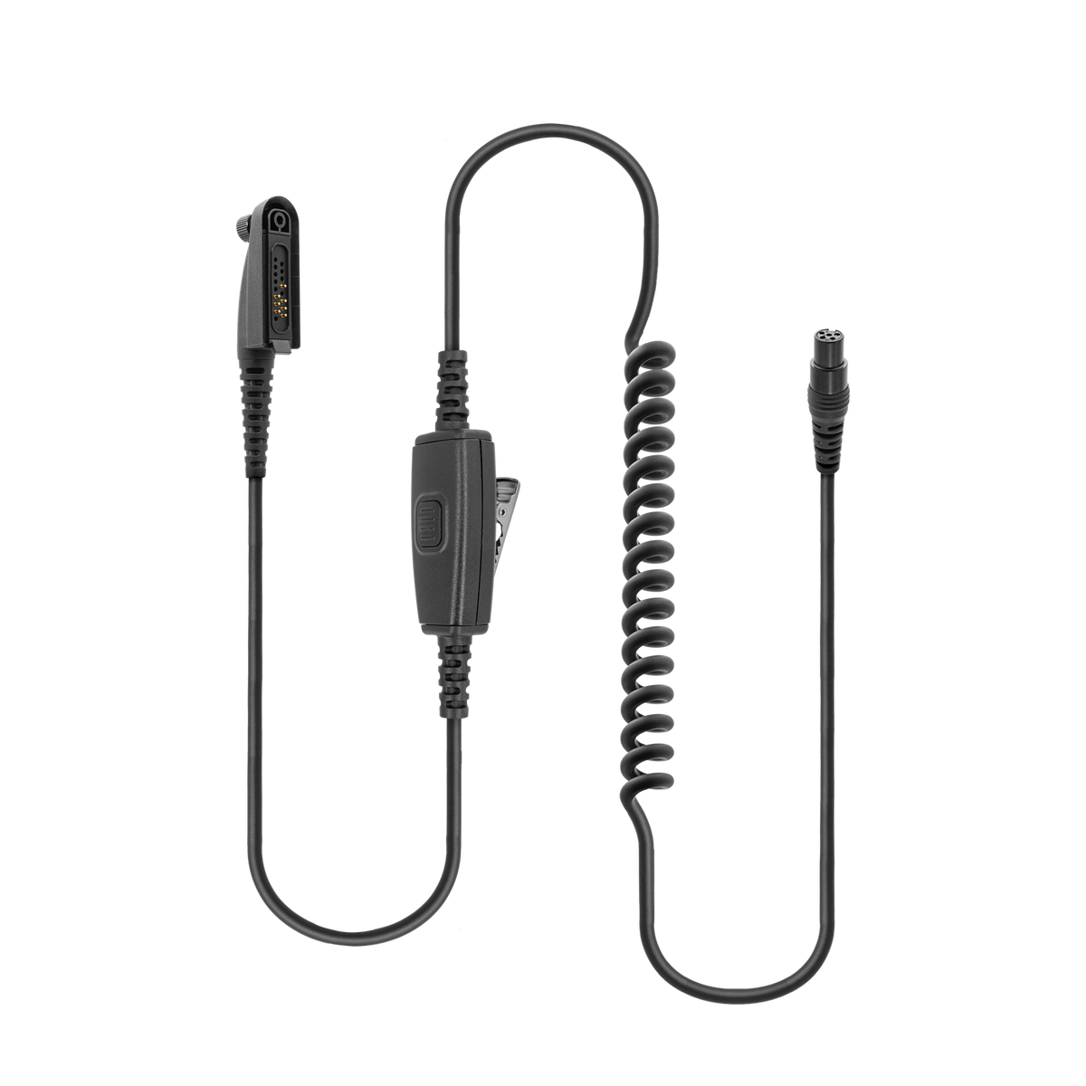 Wireless-Capable Headset Coil Cable with Inline PTT