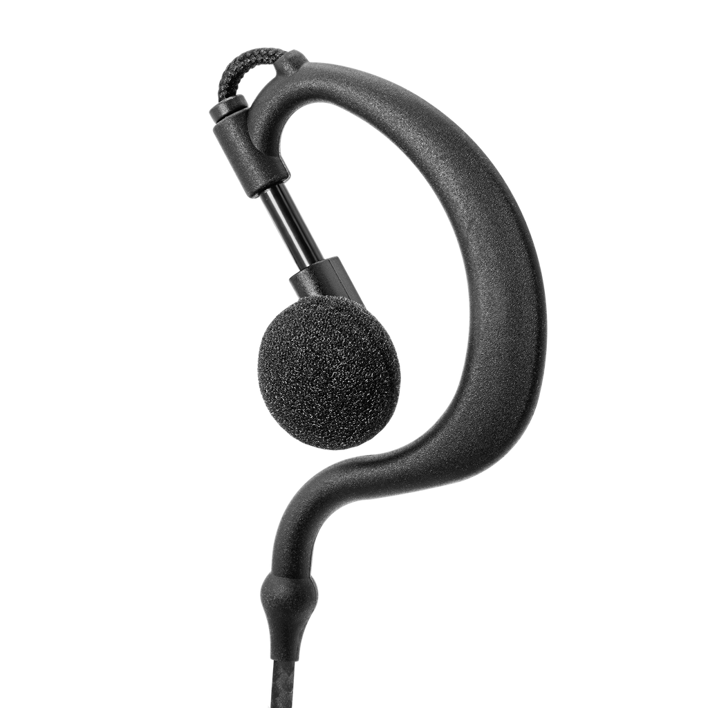 2-Wire Braided Ear Hook Earpiece with Noise-Canceling Mic