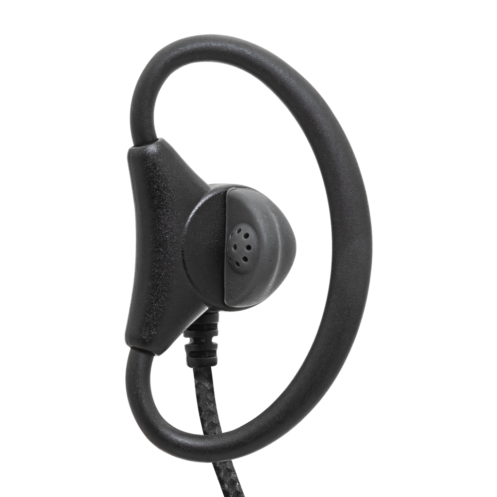 1-Wire Braided Adjustable D-Ring Earpiece with Inline PTT and Mic