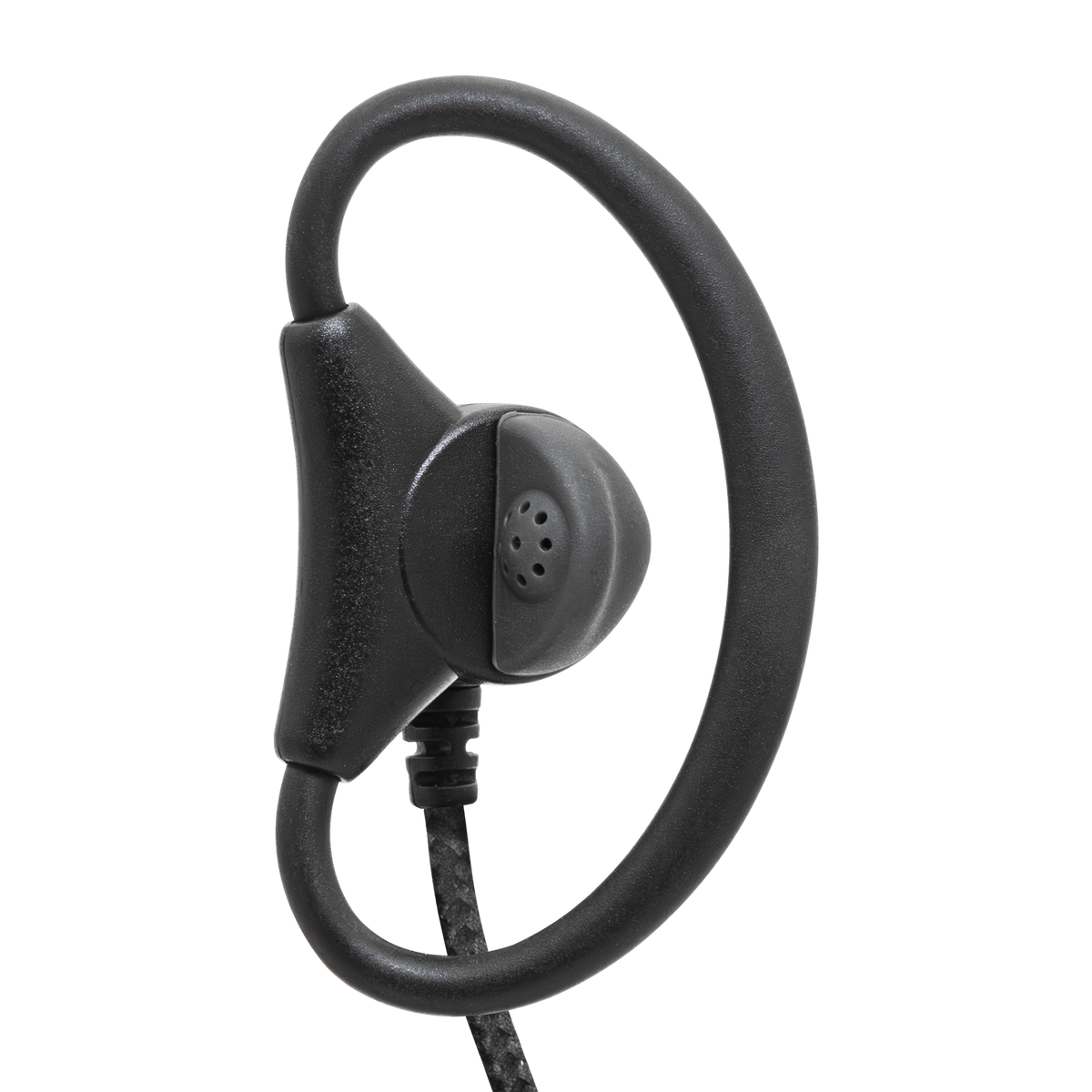 1-Wire Braided Adjustable D-Ring Earpiece with Inline PTT and Mic