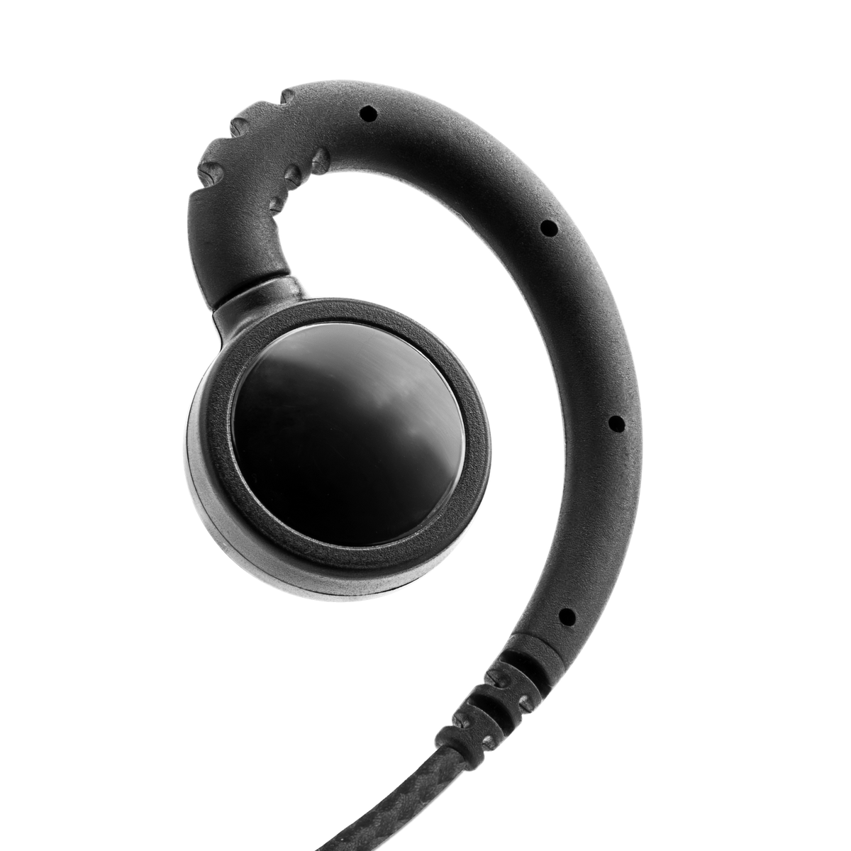1-Wire Braided Swivel Earpiece with Inline PTT and Mic