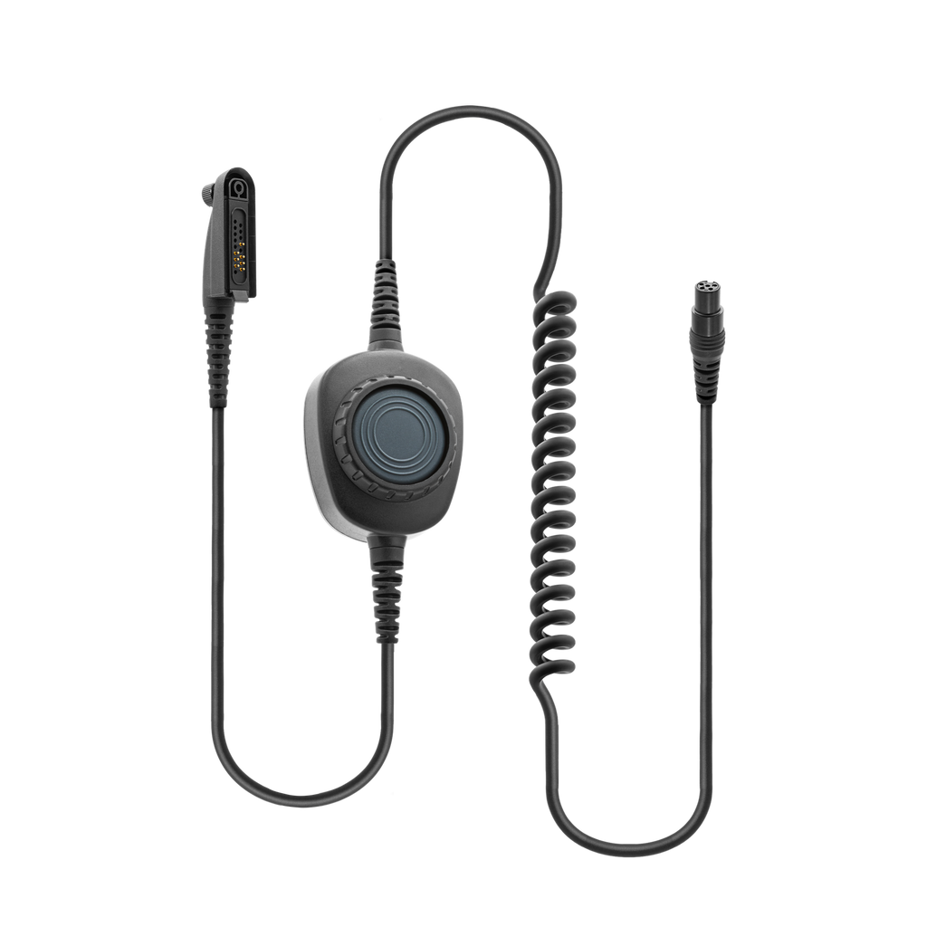 Detachable Headset Coil Cable with Inline PTT