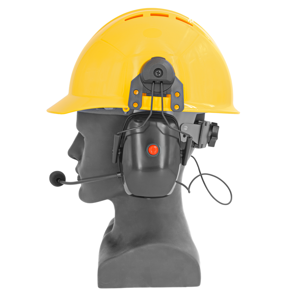 HS2 Hard-Hat Dual-Muff Headset with PTT and Noise-Canceling Boom Mic