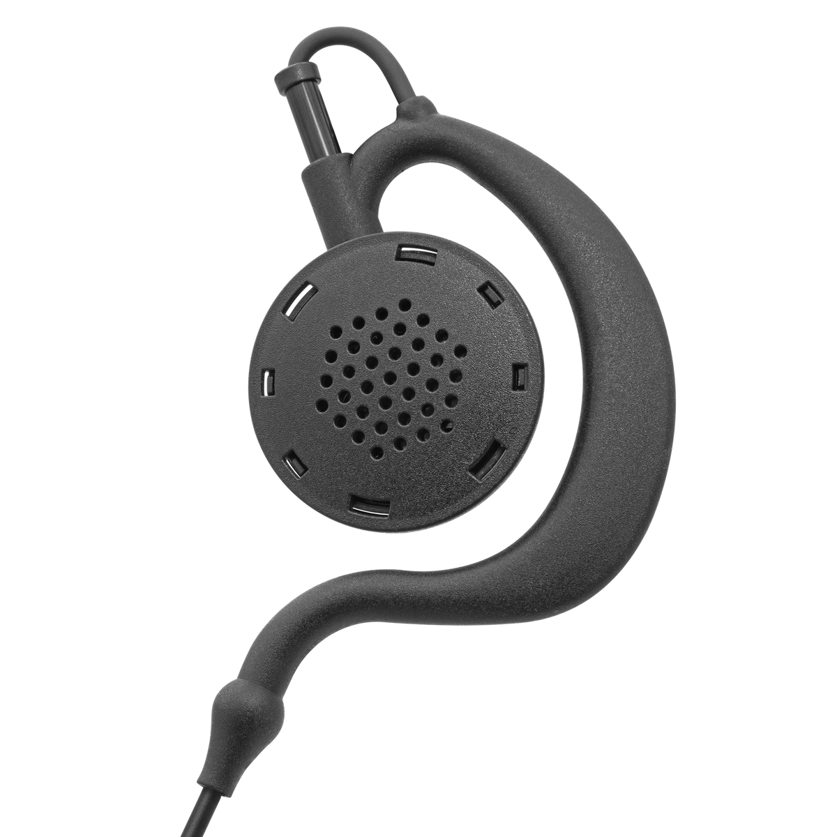 1-Wire Large-Speaker Ear Hook Earpiece with Inline PTT and Mic