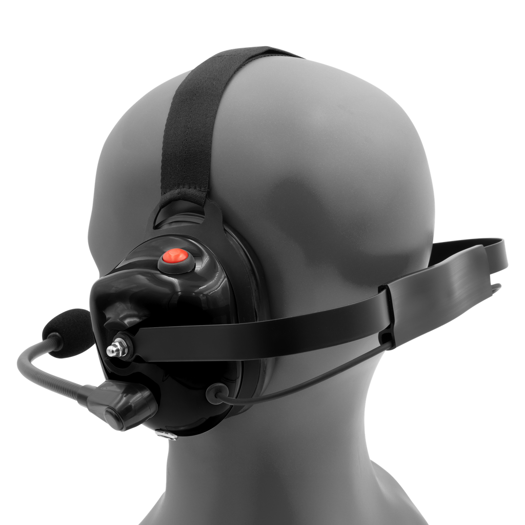 HS4 Behind-the-Head Dual-Muff Headset with PTT and Boom Mic