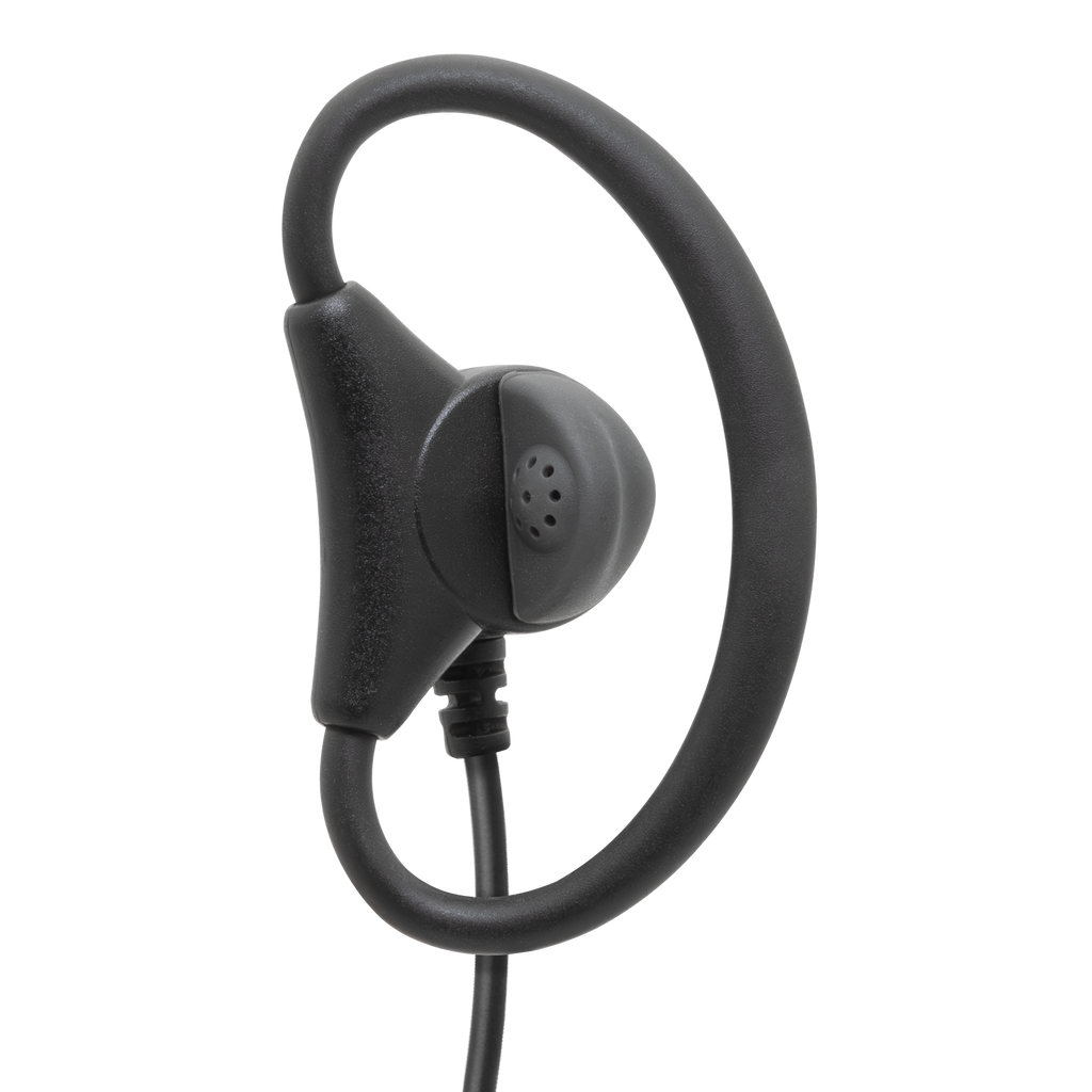 1-Wire Adjustable D-Ring Earpiece with Inline PTT and Mic
