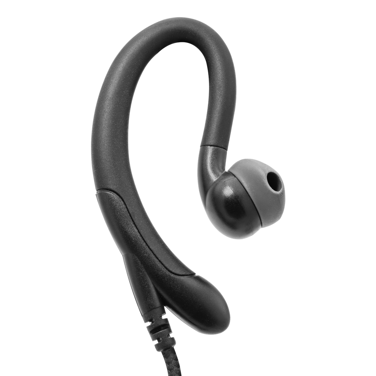 CR+1W Braided C-Ring Earpiece with Inline PTT and Mic