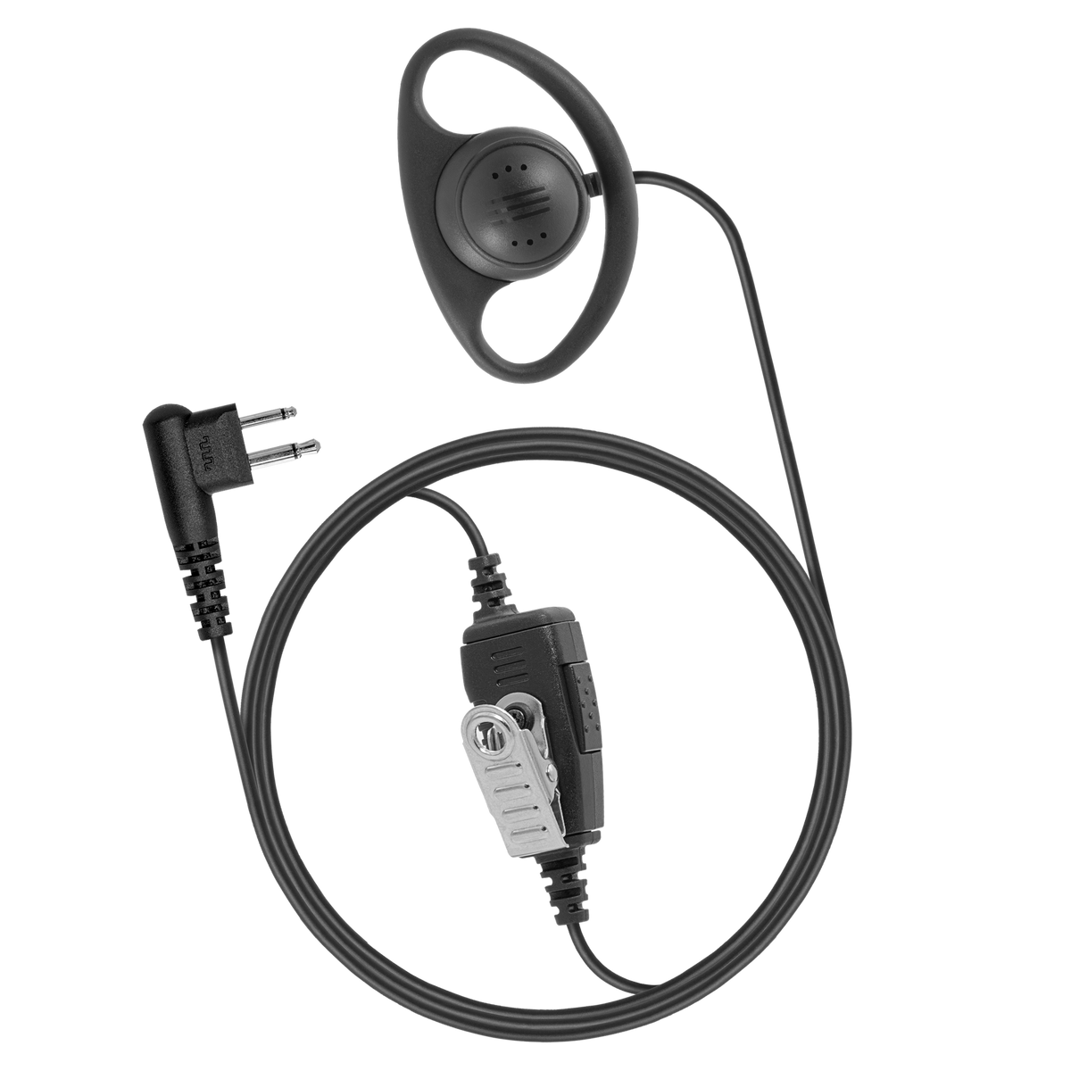 1-Wire D-Ring Earpiece with Inline PTT and Mic