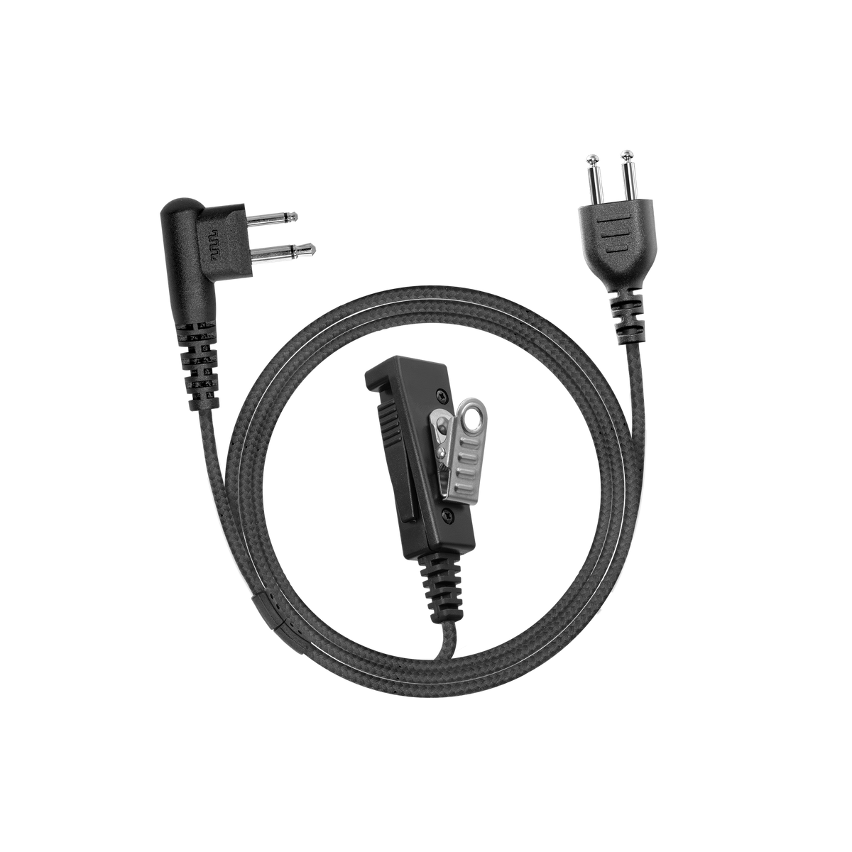 2-Wire Braided SnapLock PTT Base with Noise-Canceling Mic