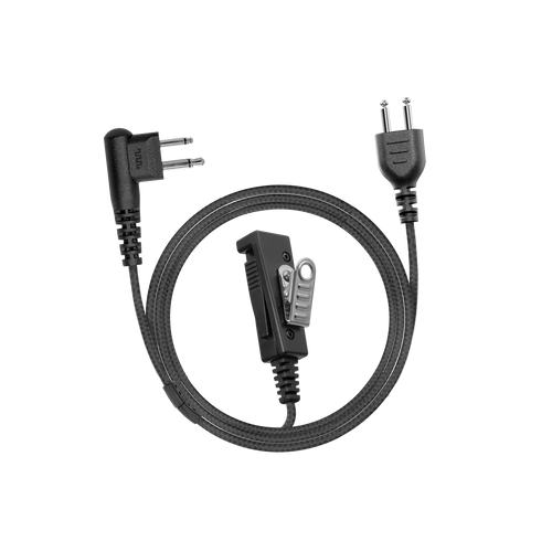 2-Wire Braided SnapLock PTT Base with Noise-Canceling Mic