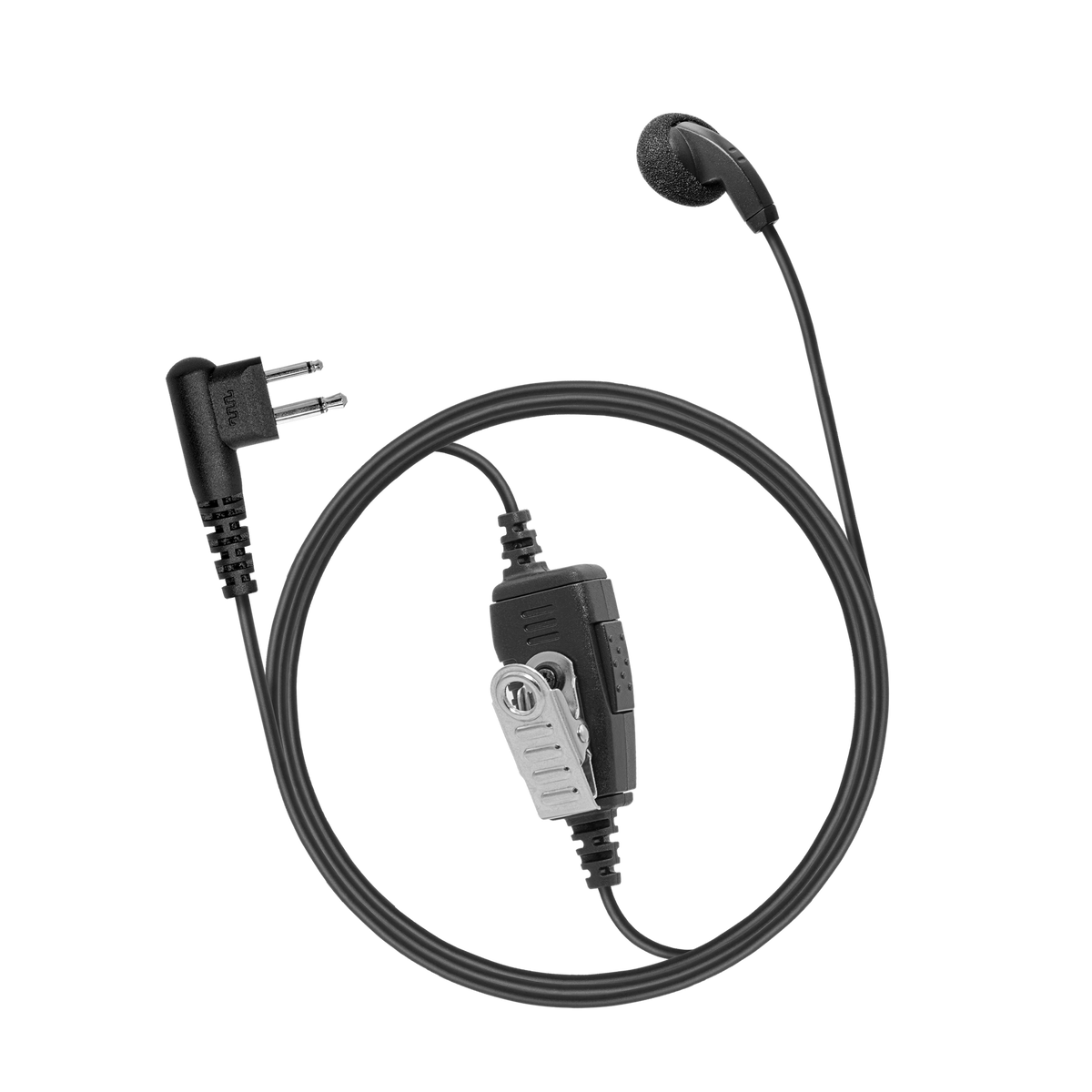 1-Wire Earbud Earpiece with Inline PTT and Mic
