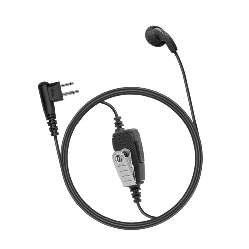 1-Wire Earbud Earpiece with Inline PTT and Mic