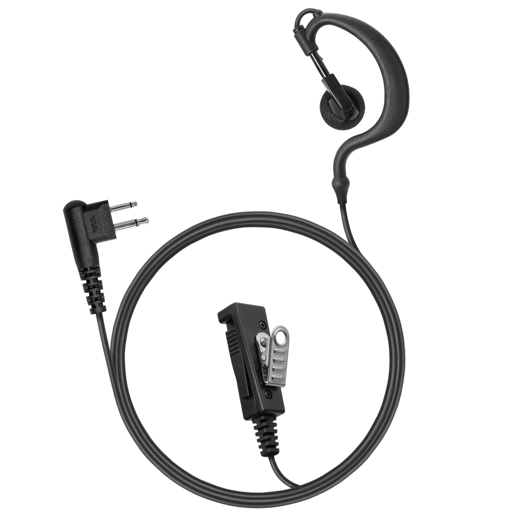 2-Wire Ear Hook Earpiece with PTT and Mic
