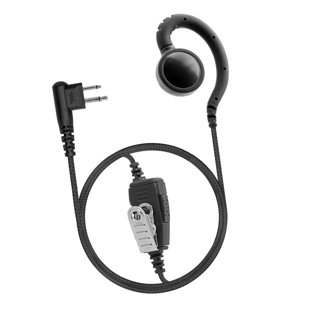 1-Wire Braided Swivel Earpiece with Inline PTT and Mic