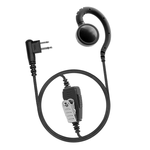 1-Wire Braided Swivel Earpiece with Inline PTT and Mic