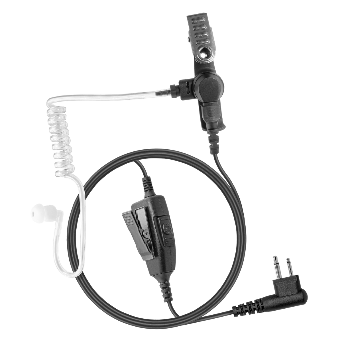 ECO 1-Wire Acoustic Tube Earpiece with Inline PTT and Mic