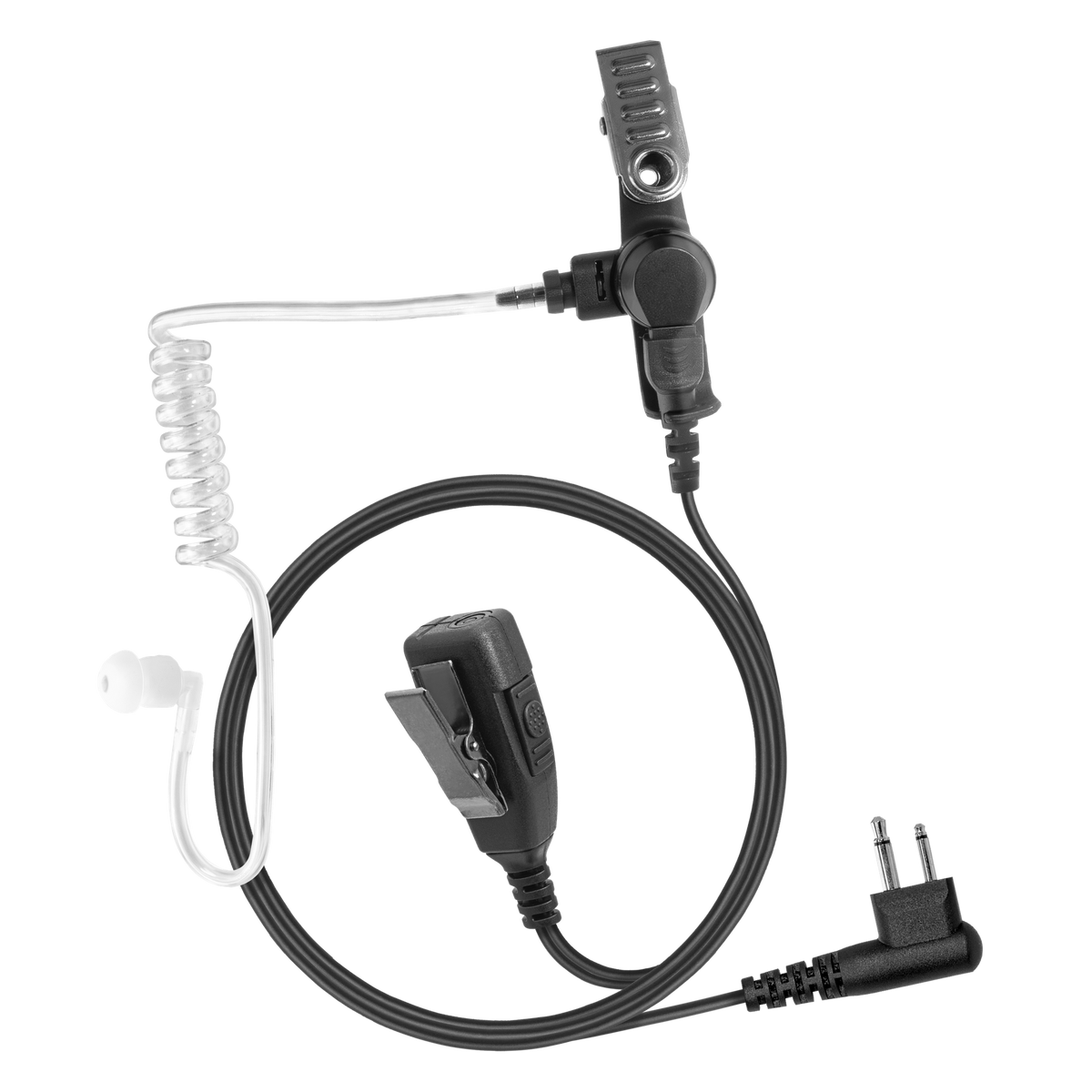 ECO 1-Wire Acoustic Tube Earpiece with Bottom-Exit PTT Cable