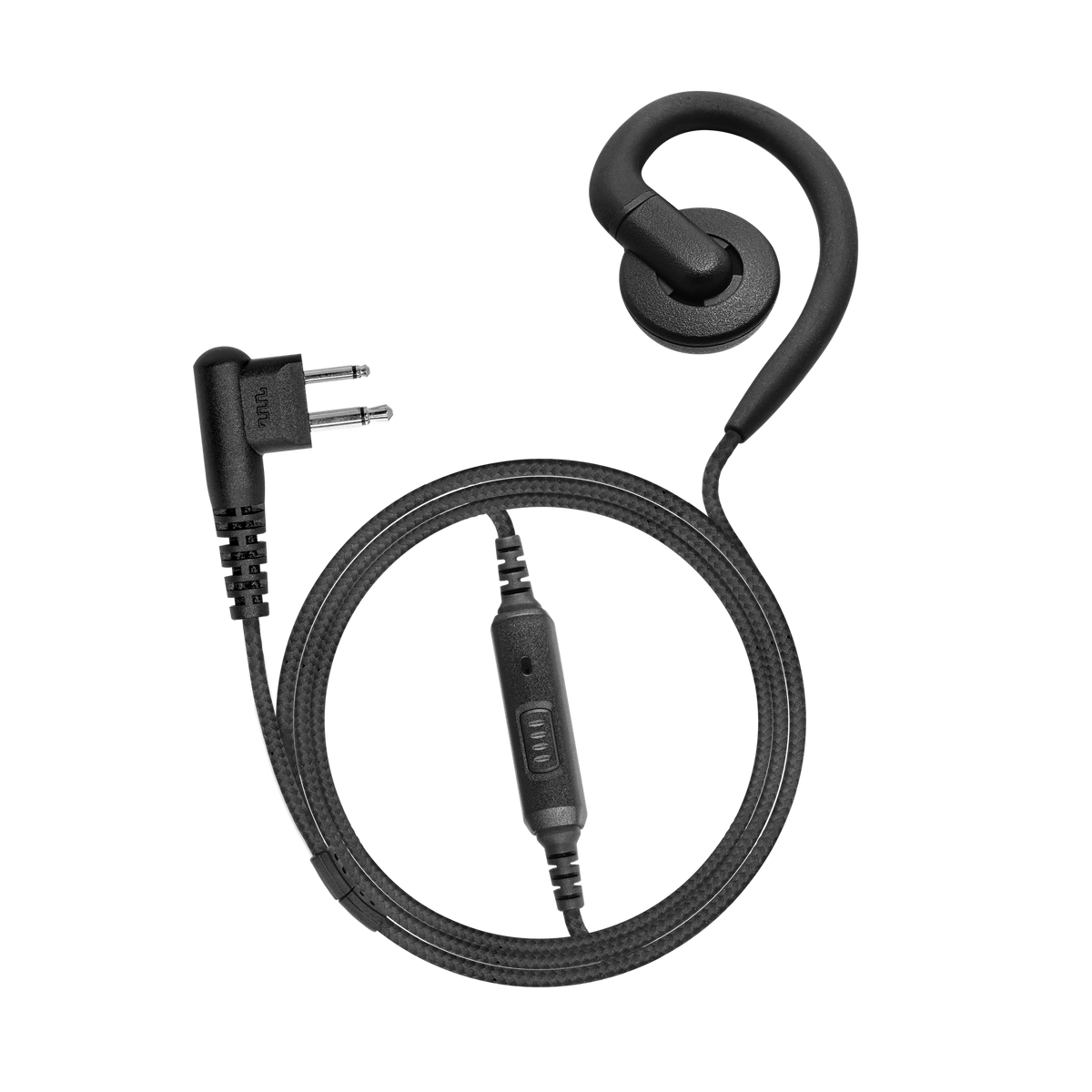 1-Wire Swivel Slim Earpiece with Inline PTT and Mic