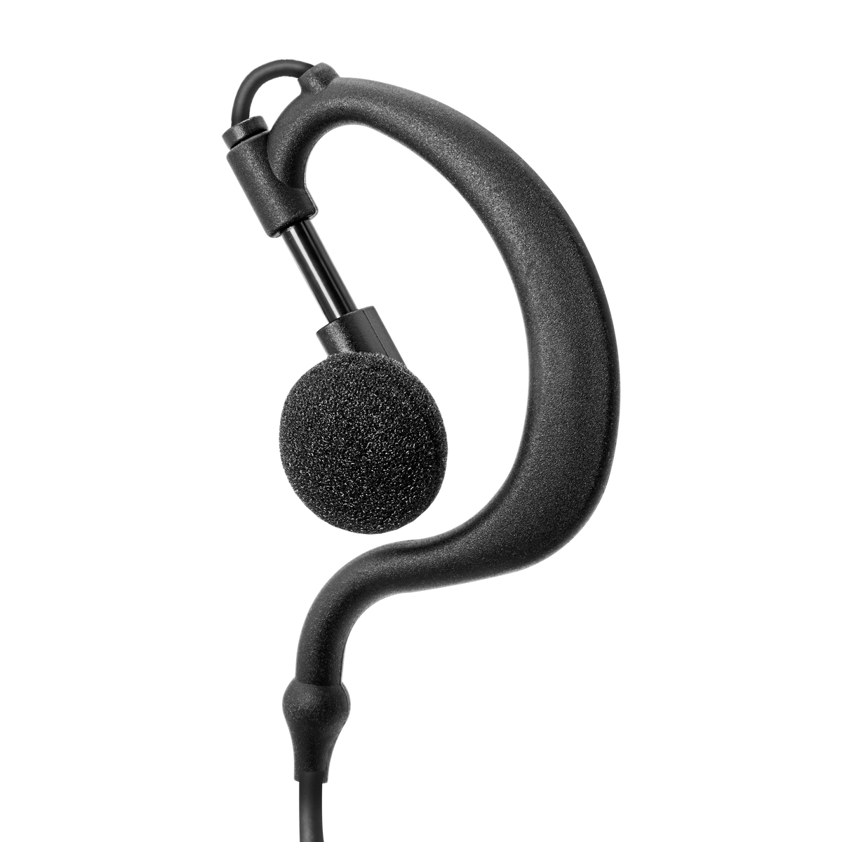 1-Wire Ear Hook Earpiece with Inline PTT and Mic