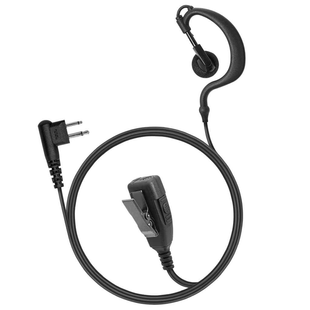 ECO 1-Wire Ear Hook Earpiece with Bottom-Exit PTT Cable