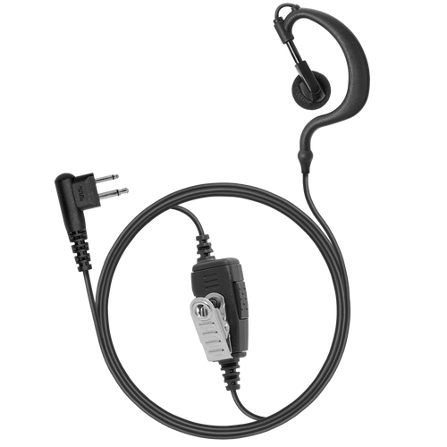 1-Wire Ear Hook Earpiece with Inline PTT and Mic