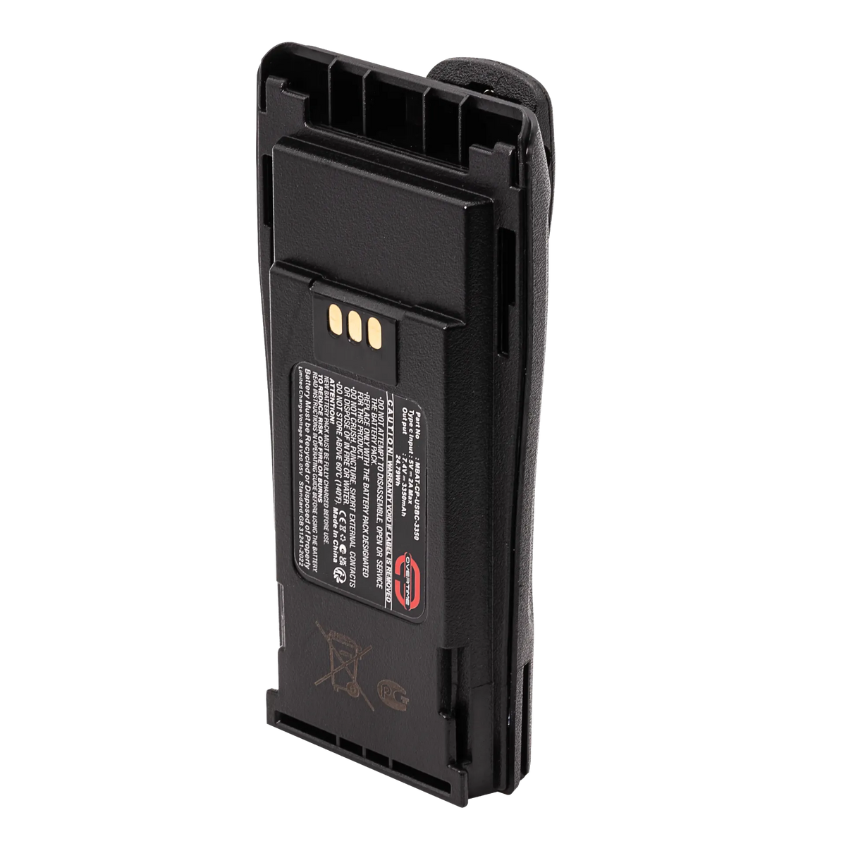 3350mAh USB-C Li-Ion Replacement Battery for Motorola CP2 Radios